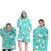 Blanket Hoodied Sherpa Fleece Oversized Wearable Blanket Warm Thick Big Hooded Sweatshirt Blanket for Women Adults Teens Kids - Plaid avec Manches