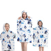 Blanket Hoodied Sherpa Fleece Oversized Wearable Blanket Warm Thick Big Hooded Sweatshirt Blanket for Women Adults Teens Kids - Plaid avec Manches