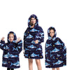 Blanket Hoodied Sherpa Fleece Oversized Wearable Blanket Warm Thick Big Hooded Sweatshirt Blanket for Women Adults Teens Kids - Plaid avec Manches