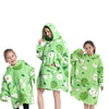Blanket Hoodied Sherpa Fleece Oversized Wearable Blanket Warm Thick Big Hooded Sweatshirt Blanket for Women Adults Teens Kids - Plaid avec Manches