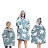 Blanket Hoodied Sherpa Fleece Oversized Wearable Blanket Warm Thick Big Hooded Sweatshirt Blanket for Women Adults Teens Kids - Plaid avec Manches