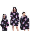 Blanket Hoodied Sherpa Fleece Oversized Wearable Blanket Warm Thick Big Hooded Sweatshirt Blanket for Women Adults Teens Kids - Plaid avec Manches