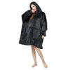 Large Size Hoodie Sweatshirt Thickened Home Wear Couples Outerwear Sleepwear Warmth Lingerie Home Comfortable Clothing - Plaid avec Manches