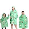 Blanket Hoodied Sherpa Fleece Oversized Wearable Blanket Warm Thick Big Hooded Sweatshirt Blanket for Women Adults Teens Kids - Plaid avec Manches