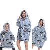 Blanket Hoodied Sherpa Fleece Oversized Wearable Blanket Warm Thick Big Hooded Sweatshirt Blanket for Women Adults Teens Kids - Plaid avec Manches