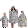 Blanket Hoodied Sherpa Fleece Oversized Wearable Blanket Warm Thick Big Hooded Sweatshirt Blanket for Women Adults Teens Kids - Plaid avec Manches