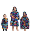 Blanket Hoodied Sherpa Fleece Oversized Wearable Blanket Warm Thick Big Hooded Sweatshirt Blanket for Women Adults Teens Kids - Plaid avec Manches