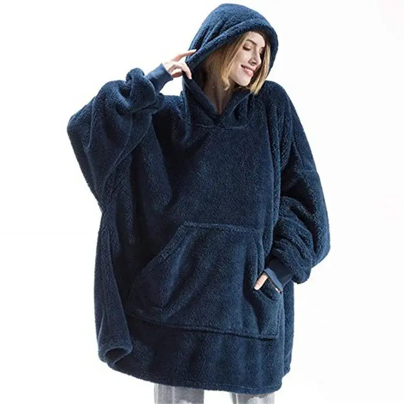 Plaid avec Manche Polaire - Bleu