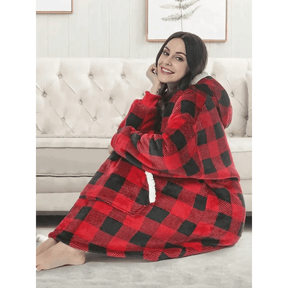 Plaid Avec Manche Rouge Et Noire - Plaid avec Manche