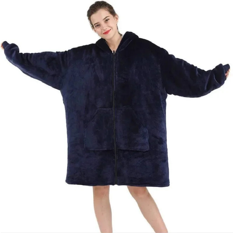 plaid poncho chauffant polaire pour l'hiver