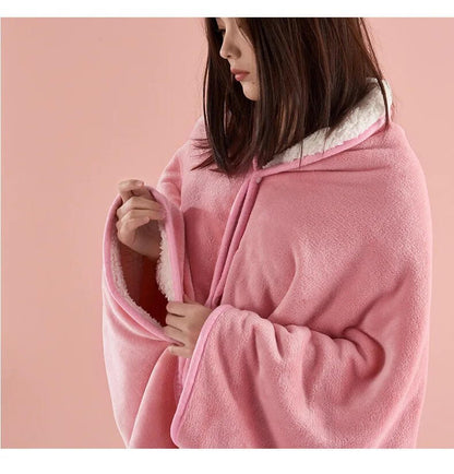 Poncho plaid cocooning - Plaid avec Manche